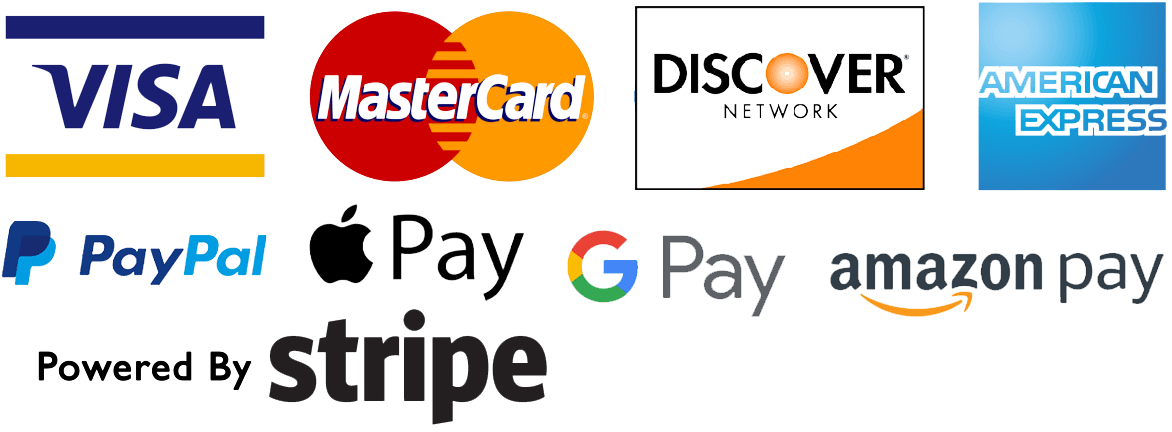 We Accept - Visa, Mastercard, PayPal, Apple Pay