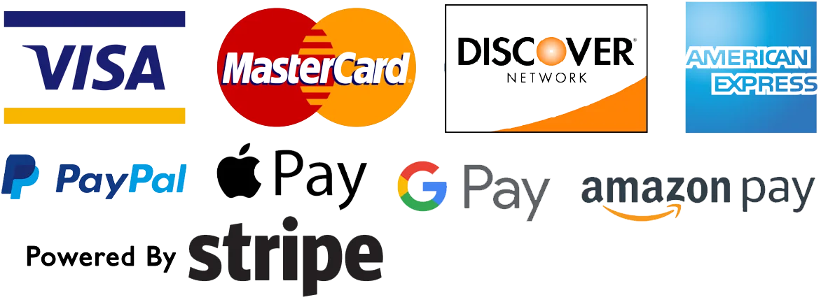 We Accept - Visa, Mastercard, PayPal, Apple Pay